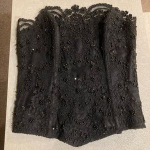 Vintage Victoria’s Secret corset - black lace with black sequins  NWT
